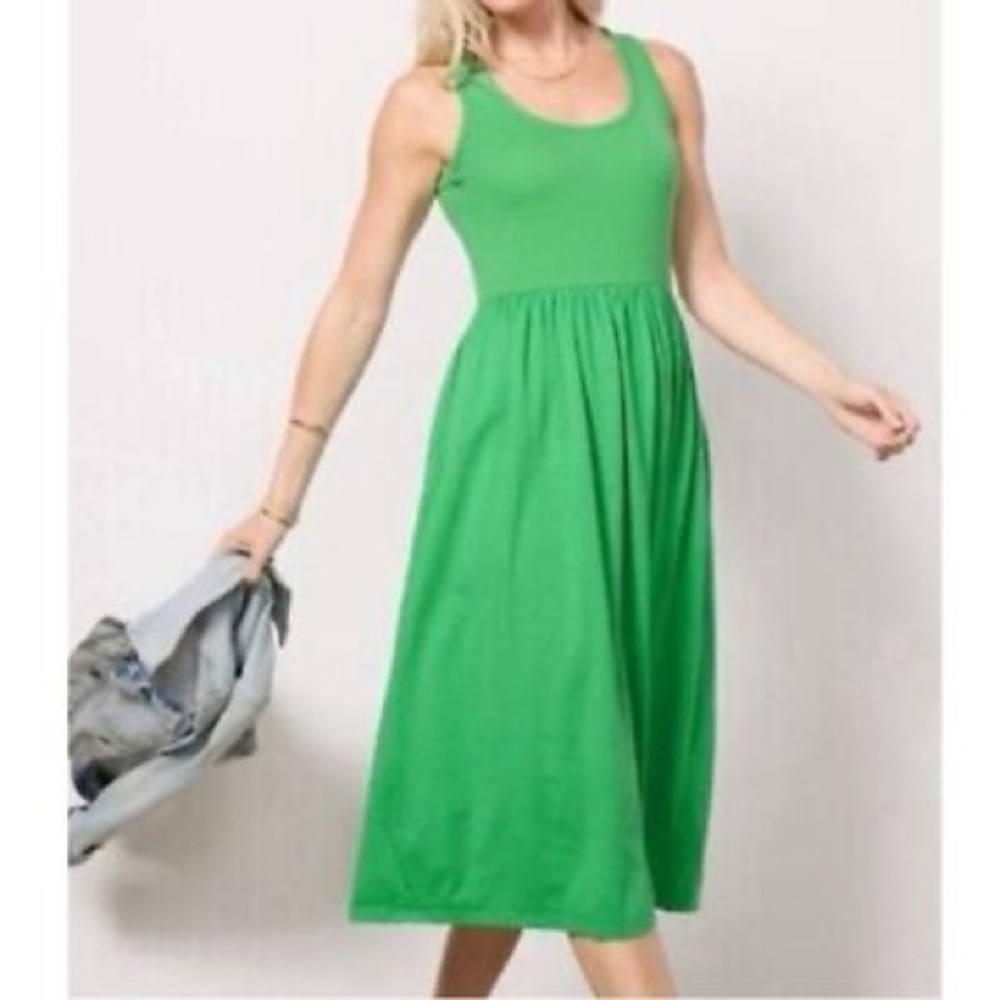 Sundry Green Sleeveless Scoop Neck Sundress
